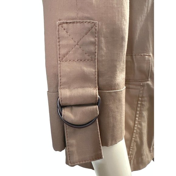 Ann Taylor LOFT Cotton Spandex Khaki Brown Casual Jacket Size 0 - Picture 5 of 14